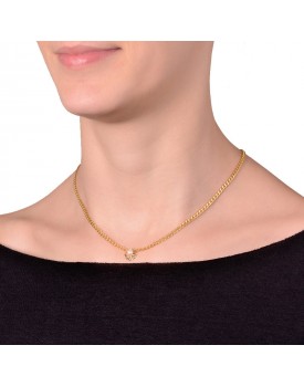 Colar Dourado Corrente Com Pérola