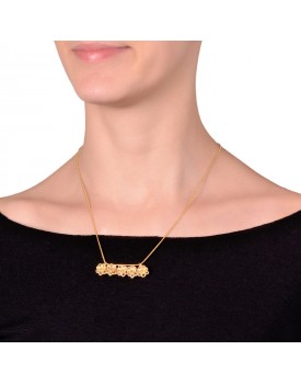 Colar Dourado Flores