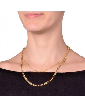 Colar Dourado Corrente Com Folhinhas