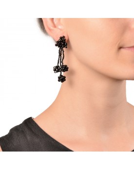 Brinco Dourado Cacho Preto