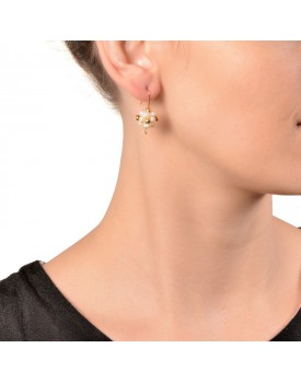 Brinco Dourado Cachos De Pérolas