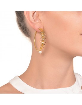 Brinco Dourado Argola Grande Com Lacinhos