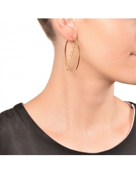 Brinco Dourado Com Galho Com Folhas