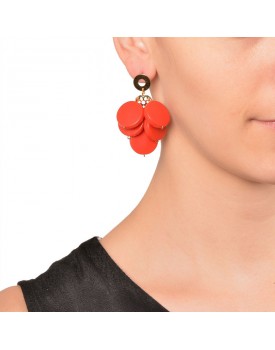 Brinco Dourado Cacho Vermelho