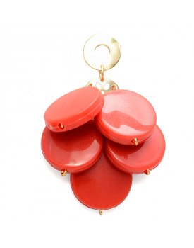 Brinco Dourado Cacho Vermelho