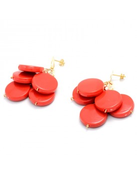 Brinco Dourado Cacho Vermelho