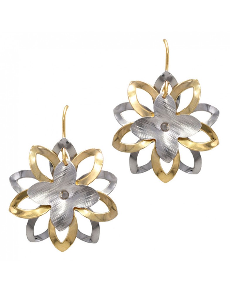 Brinco Dourado Mandala Amarelo E Branco
