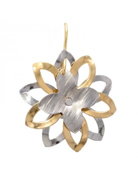 Brinco Dourado Mandala Amarelo E Branco