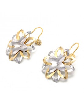 Brinco Dourado Mandala Amarelo E Branco