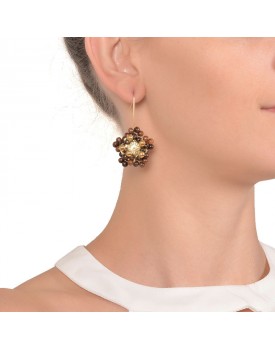 Brinco Dourado Flor Ninho De Imbuias