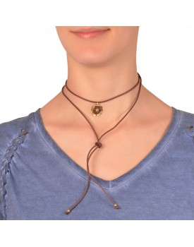 Colar Dourado Flor Caseada Com Silicone