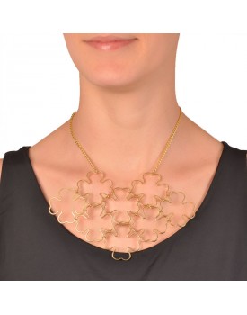 Colar Dourado Maxi Trevo