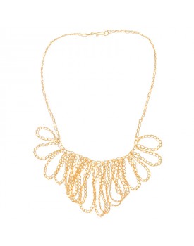 Colar Dourado Rendado Ondas