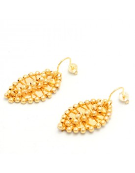 Brinco Dourado Folha Nip
