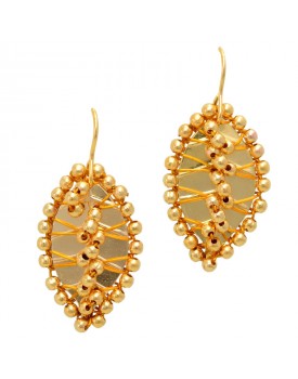 Brinco Dourado Folha Nip