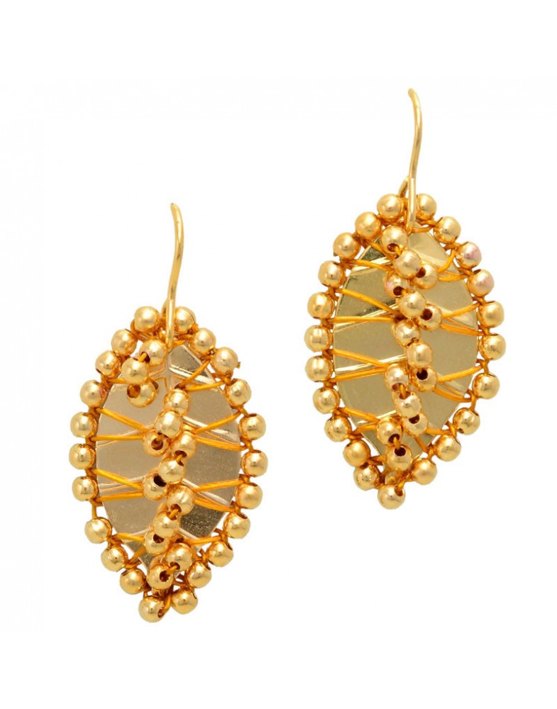 Brinco Dourado Folha Nip