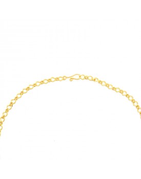 Colar Dourado Folhas Corrente