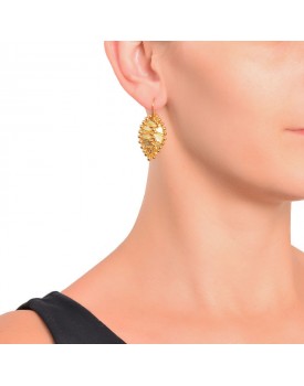 Brinco Dourado Folha Nip