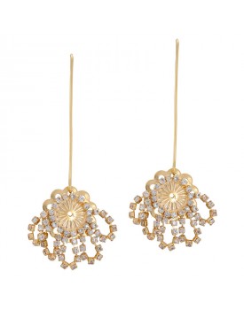 Brinco Dourado Margarida Com Strass