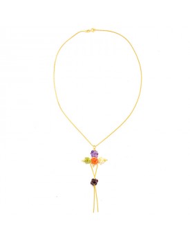 Colar Dourado Crucifixo De Pedras