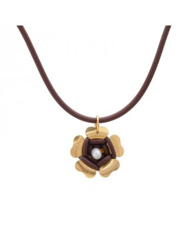 Colar Dourado Flor Caseada Com Silicone