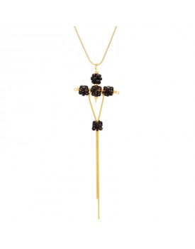 Colar Dourado Crucifixo De Imbuia