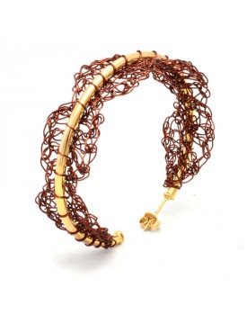 Brinco Dourado Argola Renda Barroco