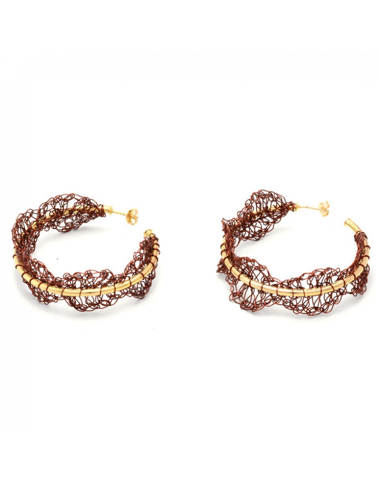 Brinco Dourado Argola Renda Barroco