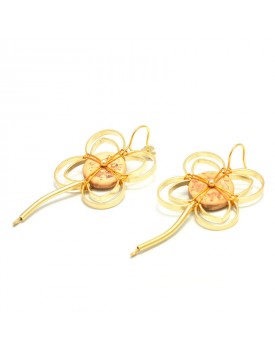 Brinco Dourado Trevo 4 Folhas