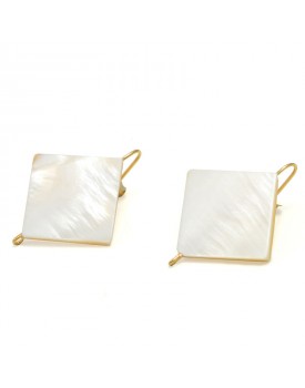 Brinco Dourado Madrepérola Losango