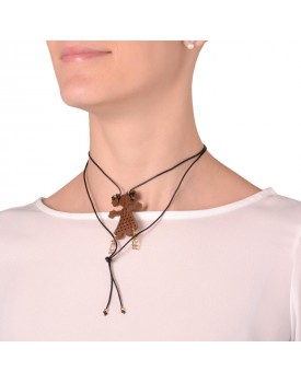 Colar Mãe E Filhas Madeira E Metal