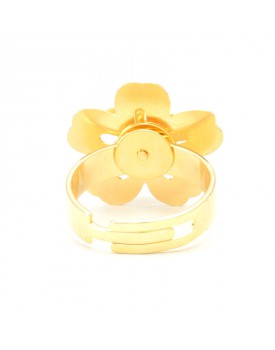 Anel Dourado Flor 3D
