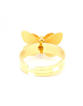 Anel Dourado Borboleta 3D