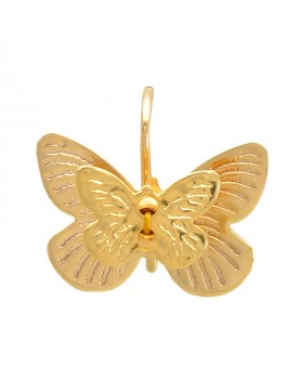 Brinco Dourado Borboleta 3D