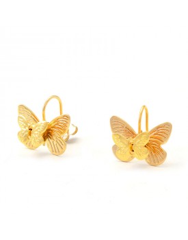 Brinco Dourado Borboleta 3D