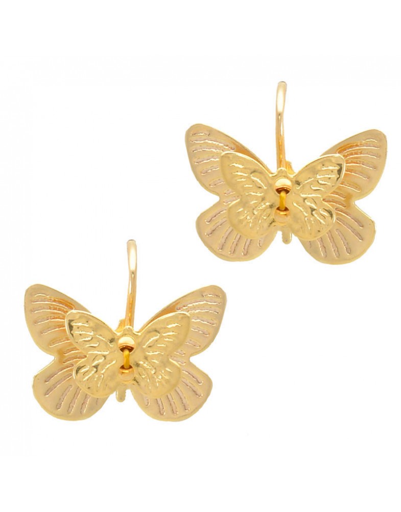 Brinco Dourado Borboleta 3D