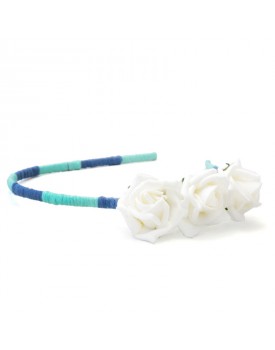 Tiara Azul Com Rosas