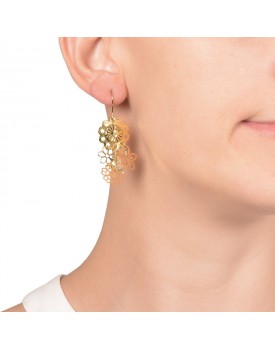 Brinco Dourado Flores Unidas