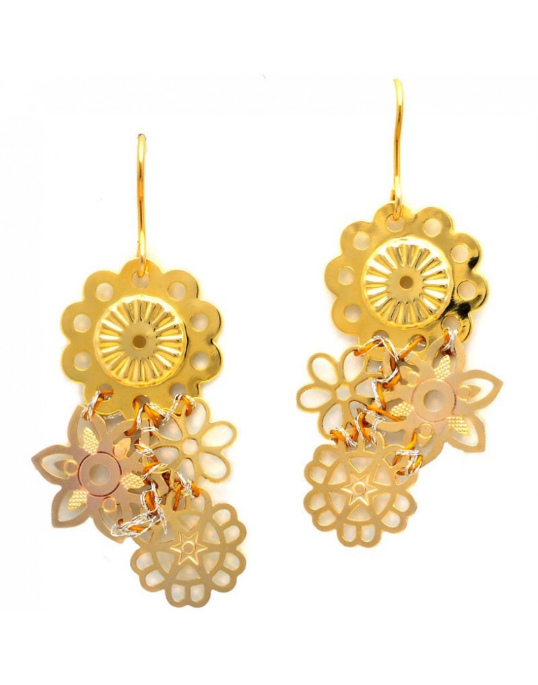 Brinco Dourado Flores Unidas