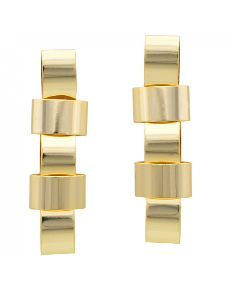 Brinco Dourado Laço Gravata