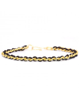 Pulseira Dourada Corrente Com Cadarço
