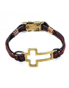 Pulseira Masculina Cruz Vazada Zinco