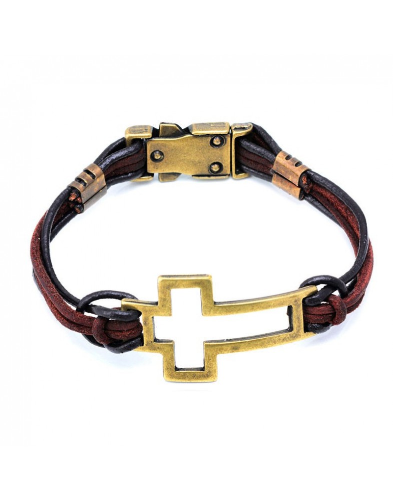 Pulseira Masculina Cruz Vazada Zinco