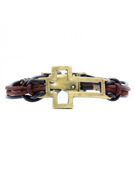 Pulseira Masculina Cruz Vazada Zinco