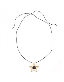 Colar Dourado Flor Vazada...