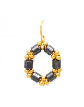 Brinco Dourado Argola Sextavada