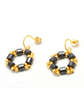 Brinco Dourado Argola Sextavada