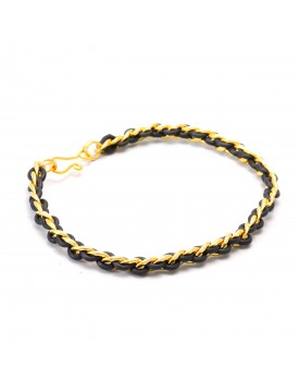 Pulseira Dourada Corrente Com Silicone