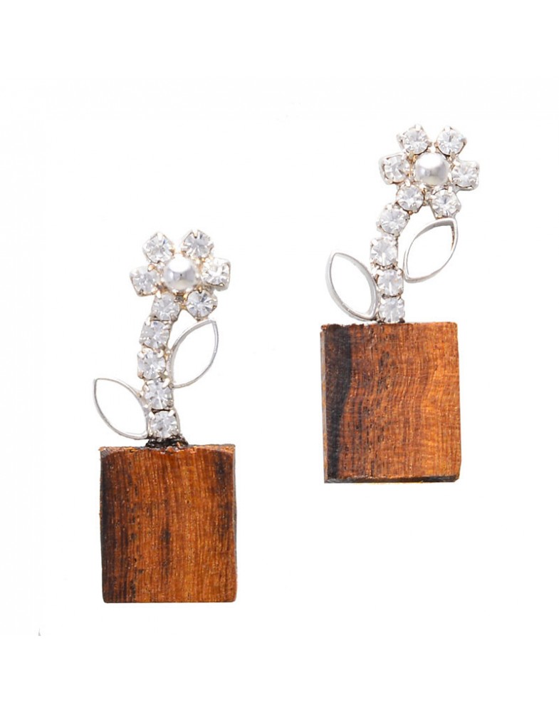 Brinco Prata Vasinho Flor