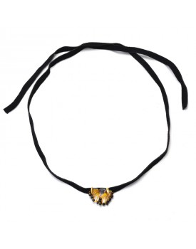 Colar Dourado Silicone Letra W
